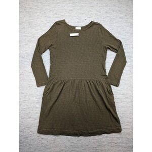 t.la Anthropologie Dress‎ Long Sleeve Casual Drop Waist Olive Green Size L